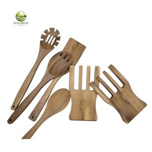 Cuillère à riz et louche de service classiques en bois écologique, grande cuillère de cuisine, cadeau d'affaires - Product Image 5