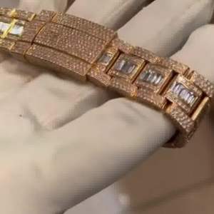 Brand New High Quality Customized Iced Out Lab Grown VVS Diamonds Studded Business Hip Hop <b>Watch</b> 20mm Glass Band Gift <b>for</b> <b>Men</b> - Product Image 4