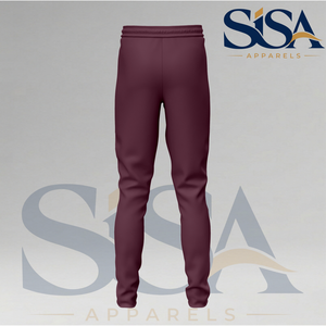 Custom <b>Elastic</b> <b>Waist</b> Burgundy Maroon Regular Fit <b>Trouser</b> Pant Cotton Double Jersey Sportswear Quick Dry From Pakistan - Product Image 2
