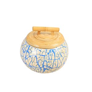 Sustainable <b>Bamboo</b> Storage Jar with Mother of Pearl Handmade Inlay Decorative <b>Container</b> for Tea Coffee Sugar Storage - Product Image 1