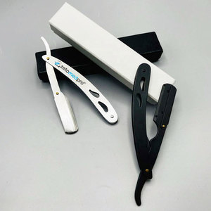 Navaja de Afeitar Plegable Profesional para Salón, Cuchilla de Acero Inoxidable Plegable, Navaja de Barbero con Logotipo Personalizado, Cuchilla para Cortar el Cabello para Hombres - Product Image 4