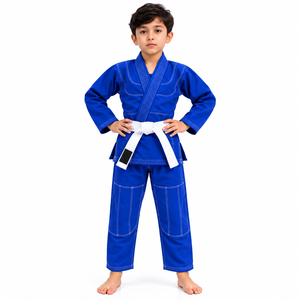 Kimono de Jiu Jitsu Brasileño (BJJ) personalizado para niños, uniforme juvenil de BJJ al por mayor, OEM, kimono de BJJ azul, ropa de artes marciales para niños - Product Image 4