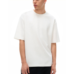 Men <b>Drop</b> Shoulder T-Shirt Regular Fit Streetwear 100% Cotton Canvas 220g Eco-Friendly Breathable OEM Wholesale - Product Image 2