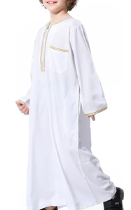 OEM Custom Services Cheap Price White Color Kids <b>Thobes</b> Traditional Islamic Muslim Dress Boys Kids Jubbah <b>Thobes</b> With Pocket - Product Image 3