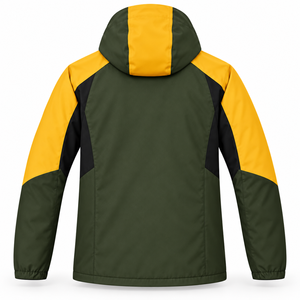 Veste softshell d'hiver pour homme avec logo personnalisé, à capuche, fermeture éclair intégrale, pour randonnée, travail en extérieur, color block, poche poitrine, poignets élastiques, camping - Product Image 3