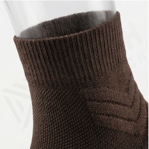 Brown Ankle Socks Solid Knitted Breathable Casual Wear for Adults - Product Image 4