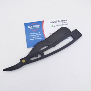 Rasoir droit en acier inoxydable noir mat de haute qualité pince à cils durables et durables - Product Image 2