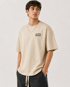 Camiseta de Manga Corta para Hombre, Estilo Casual, Cuello Alto, Cómoda, Transpirable, de Poliéster/Algodón, de Alta Calidad, Marca Active Squad - Product Image 1