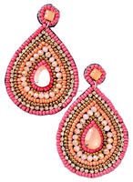 Boucles d'oreilles pendantes unisexes faites à la main, style bohème, motif fleur et note de musique, perles de rocaille multicolores, clé de sol, bijoux fantaisie, cadeau, vente en gros