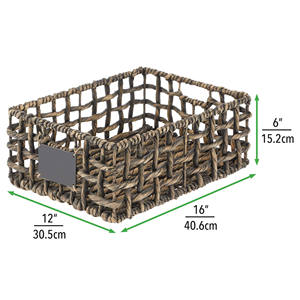Contenedores de almacenamiento ecológicos para el hogar y la Oficina, cesta de Jacinto tejido con etiqueta de pizarra, hechos en Vietnam - Product Image 2