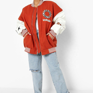 Chaquetas de Béisbol Vaqueras para Mujer Fabricadas en Pakistán, con Diseño de Parches a la Moda, Bloques de Color y Cierre de Cremallera Gruesa - Product Image 2