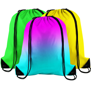 Colorful <b>Drawstring</b> <b>Backpacks</b> Plain Dyed Polyester Sport Bag Portable Outdoor Use Multi Color Options Wholesale OEM Supplies - Product Image 1