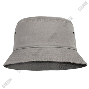 SIBRIN Custom Logo Gray Cotton Canvas Bucket Hat Unisex Fisherman <b>Caps</b> Streetwear Skateboard Outdoor <b>Summer</b> Sports Bucket <b>Caps</b> - Product Image 2