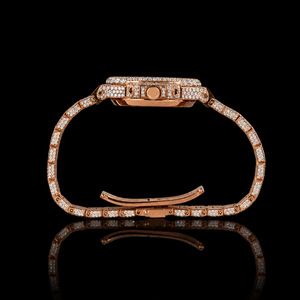 Reloj de cuarzo con diamantes de moissanita estilo hip hop para hombre y mujer, con esfera cuadrada y correa elegante de acero inoxidable. - Product Image 3