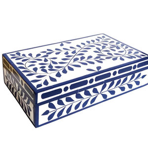 Caja de Joyería Decorativa Hecha a Mano con Diseño Marroquí de Flor de Amor con Incrustaciones de Hueso Ecológica, Decoración para Mesa del Hogar, Año Nuevo - Product Image 1