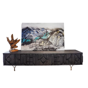Console <b>TV</b> Meso Design Moderno Lusso Legno Scuro per Soggiorno - Product Image 1