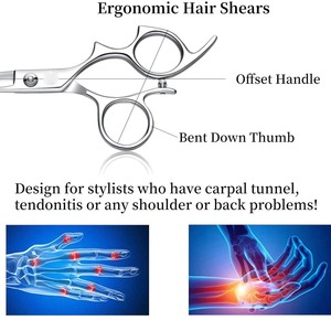 Ensemble de ciseaux de coiffure professionnels personnalisés pour salon de coiffure et barbier, comprenant des ciseaux à effiler, des ciseaux droits et un peigne à pointe arrondie - Product Image 6