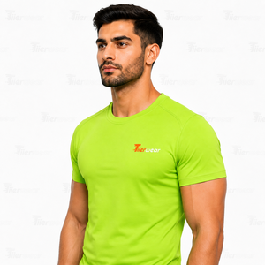 T-shirt de compression pour homme, manches courtes, tissu jersey léger, col rond, coupe classique, séchage rapide, écologique - Product Image 2