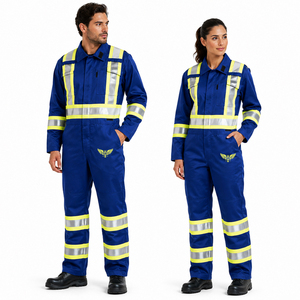 ชุดคลุมทำงานแบบสะท้อนแสง Hi Vis รุ่นปี 2026 ชุดคลุมนิรภัย FR สำหรับงานอุตสาหกรรม ช่างเครื่อง ชุดบอดี้สูทสำหรับผู้ชายและผู้หญิง - Product Image 1