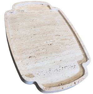 Bandeja Decorativa Rectangular de Travertino, Bandeja de Servir de Piedra Rústica, Bandeja Multiusos, Organizador para Mesa de Centro, Decoración del Hogar, NUEVO - Product Image 1