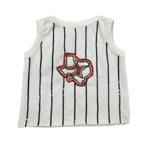 Camiseta sin Mangas de Béisbol Estadounidense Personalizada de Alta Calidad para Mujer, 100% Algodón, Transpirable, Informal, con Lentejuelas, para el Día del Partido - Product Image 2