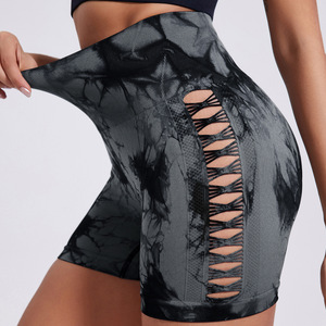 Shorts de yoga pour femmes, en spandex/nylon, taille haute, extensibles dans quatre directions, séchage rapide, respirants, grandes tailles, shorts de sport fitness - Product Image 4