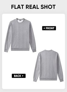 <b>Men's</b> Crewneck <b>Fleece</b> Pullover Sweatshirt 100% Cotton Winter Streetwear Long Sleeve OEM Service - Product Image 5