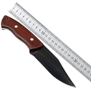 Cuchillo de Caza de Hoja Fija Hecho a Mano de Acero Inoxidable con Acabado Negro y Mango de Madera, OEM Disponible para Camping y Bushcraft - Product Image 6