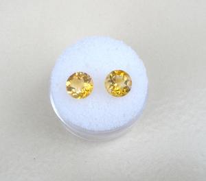 Par de Gemas Naturales de Citrino Facetadas Redondas de 7.5mm para Joyería, Coleccionismo, Regalos y Manualidades - Product Image 4