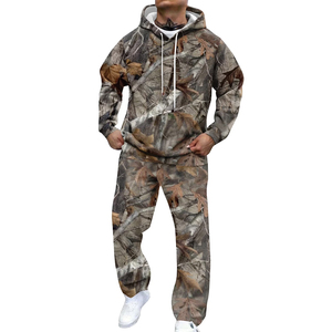 Custom <b>Pullover</b> Camo Tracksuit <b>Men's</b> Camouflage Hoodie and Jogger Set 100% Cotton OEM ODM Private Label Manufacturer Gym Wear - Product Image 4