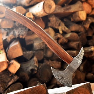Tomahawk de Acero de Damasco Hecho a Mano, Personalizado, con Mango de Madera, Acero con Alto Contenido de Carbono, Diseño de Grado Industrial, Garantía de 3 Años para Bricolaje - Product Image 4