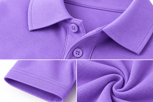 Polo pour homme personnalisé, violet, manches courtes, mélange de polyester et de coton, respirant, vêtements décontractés de golf - Product Image 3