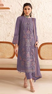 ชุดสัลวาร์ คามีซ ฟอกซ์ จอร์เจตต์ แบบเย็บกึ่งสำเร็จ พร้อมงานปักเลื่อมทันสมัย ความยาวปานกลาง เหมาะสำหรับงานแต่งงาน งานพรอม และงานดิวาลี - Product Image 3