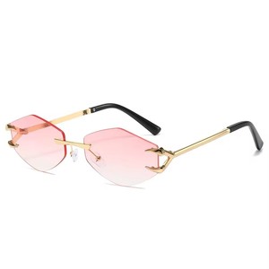 Gafas de Sol de Metal sin Montura con Diamantes, Estilo Punk, Transparentes, UV400, Nuevas Gafas de Lujo para Hombre - Product Image 6