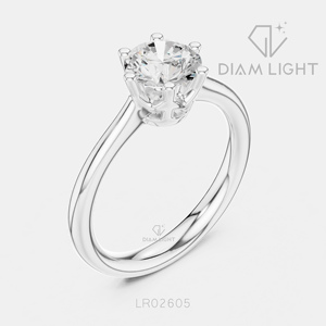 Bague de fiançailles solitaire ronde 1,10 carat, bijoux fins, certifiée IGI, or blanc 14 carats, diamant de laboratoire, bague d'anniversaire - Product Image 2