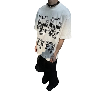 เสื้อยืดผู้ชายไซส์ใหญ่ Sebanda Blockbuster 280 กรัม สไตล์สตรีท ทรงหลวม ดีไซน์วินเทจ ตัดเย็บแบบเก่า ลุคขาดๆ ซักน้ำได้ 100% - Product Image 3
