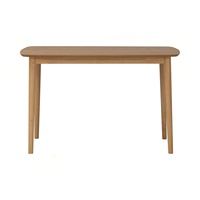Mesa de Comedor Tradicional Sólida con Cubierta de Chapa de Fresno Natural, Mueble Rectangular para Comedor, 4 Plazas, para Casa de Campo, Apartamento u Hogar