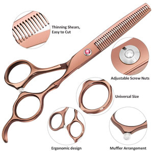 Brown Professional Hair Styling <b>Tools</b> Barber Hairdressing Thinning Scissors and Straight <b>Shears</b> Hair Cutting Scissors Set - Product Image 4