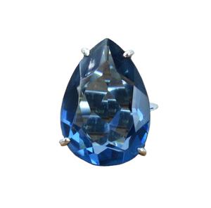 Anillo de Plata 92.5 con Baño de Rodio y Oro Rosa, con Topacio en Engaste de Garras, en Forma de Corazón, para Regalo de Boda o Fiesta para Mujer - Product Image 1