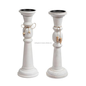 Bougeoirs élégants en bois de manguier faits à la main bougeoir lanterne de Noël en gros en vrac pour les paramètres de table de vacances - Product Image 2