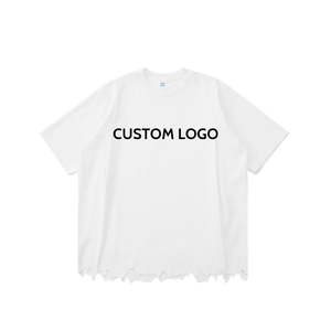 T-shirt Homme Streetwear Personnalisé Style Hip-hop Ample Imprimé Brodé Délavé à l'Acide - Product Image 3