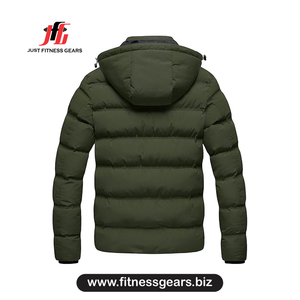 Chaqueta acolchada de invierno para hombre con capucha, a prueba de viento, informal, con cierre de cremallera, gruesa, de poliéster. - Product Image 2