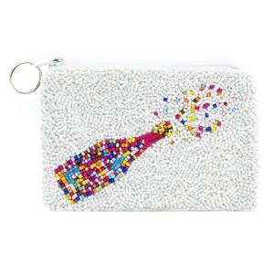 Porte-monnaie compact brodé de perles, fait main, avec un design coloré - Product Image 2