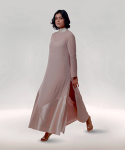 Ropa Occidental Moderna con Elegante Trabajo de Parches de Seda y Forro de Tafetán Suave, Mangas Largas para Usar en Todas las Estaciones, Vestido Informal - Product Image 6