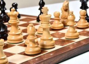 Pièces d'échecs Lardy françaises de reproduction exclusive, hauteur des rois 3 pouces, en bois d'ébène et de buis, au meilleur prix - Product Image 2