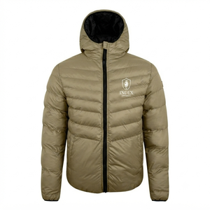 Veste matelassée à capuche pour homme Index Apparel, couleur unie, coupe-vent d'hiver, fermeture éclair décontractée, rembourrage en polyester, coupe régulière - Product Image 1
