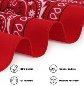 Bandana personnalisée Hysaf Apparels Co, imprimée sur tissu doux en coton, motif paisley, design carré, pour couvrir la tête, le cou et le visage. - Product Image 4
