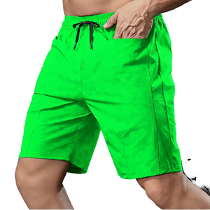 Shorts Bermuda pour homme, couleur noire unie, séchage rapide, avec cordon de serrage et poches, vêtements de sport décontractés - Product Image 4