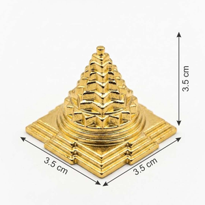 Statuette en laiton plaqué or Shri Yantra 3D Meru pour Pooja, statue spirituelle Yantra hindoue pour la méditation, la salle de prière, le temple, la maison - Product Image 2