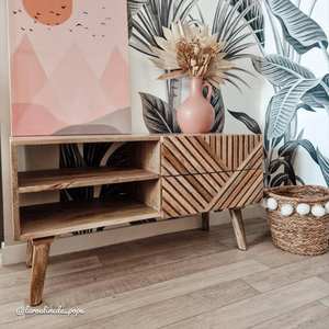 Soporte para TV de madera de mango Vandana Cresta Vertex Chevron - Product Image 2